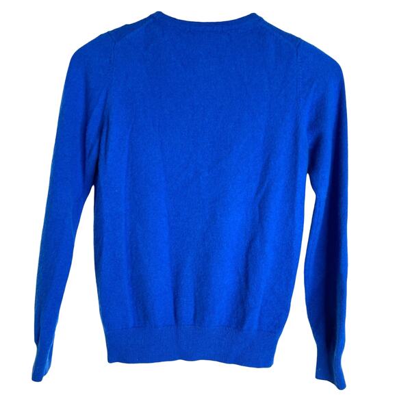 Boden Eva 100% Cashmere Crew Cardigan Button Front in Bright Blue Women's Size 6 - Picture 2 of 6